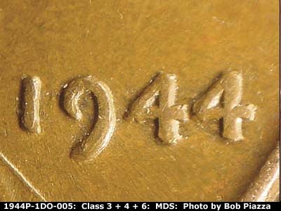 1944 Lincoln cent obverse, CopperCoins die 1944P•1DO•005.