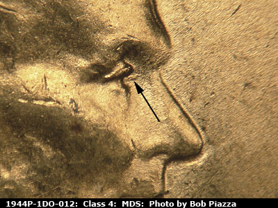1944 Lincoln cent obverse, CopperCoins die 1944P•1DO•012.