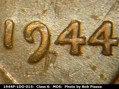 1944 Lincoln cent obverse, CopperCoins die 1944P•1DO•015.
