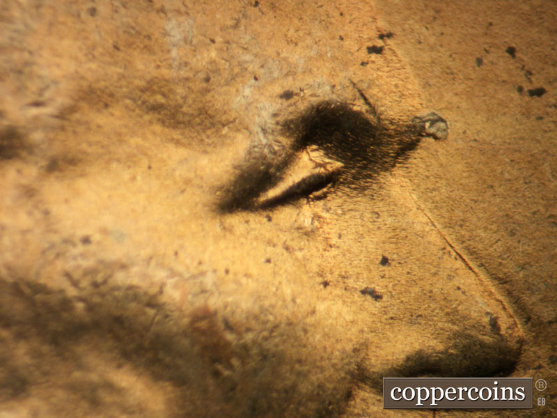 1944 Lincoln cent obverse, CopperCoins die 1944P•1DO•027.