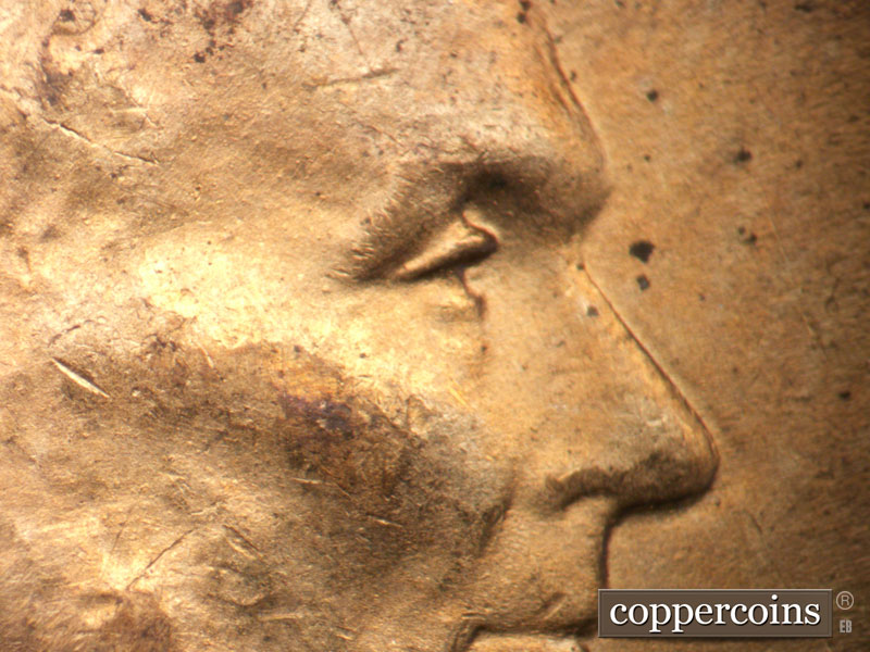 1944 Lincoln cent obverse, CopperCoins die 1944P•1DO•036.