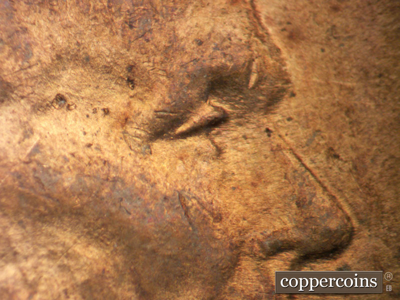 1944 Lincoln cent obverse, CopperCoins die 1944P•1DO•037.