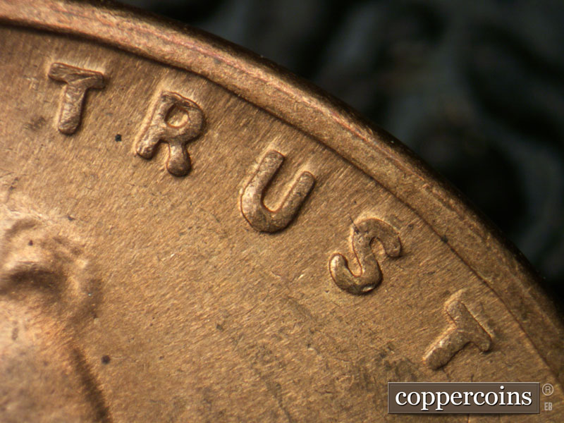 Die-stage B marker on 1944S•1DO•010 (1944 Doubled Die Obverse).