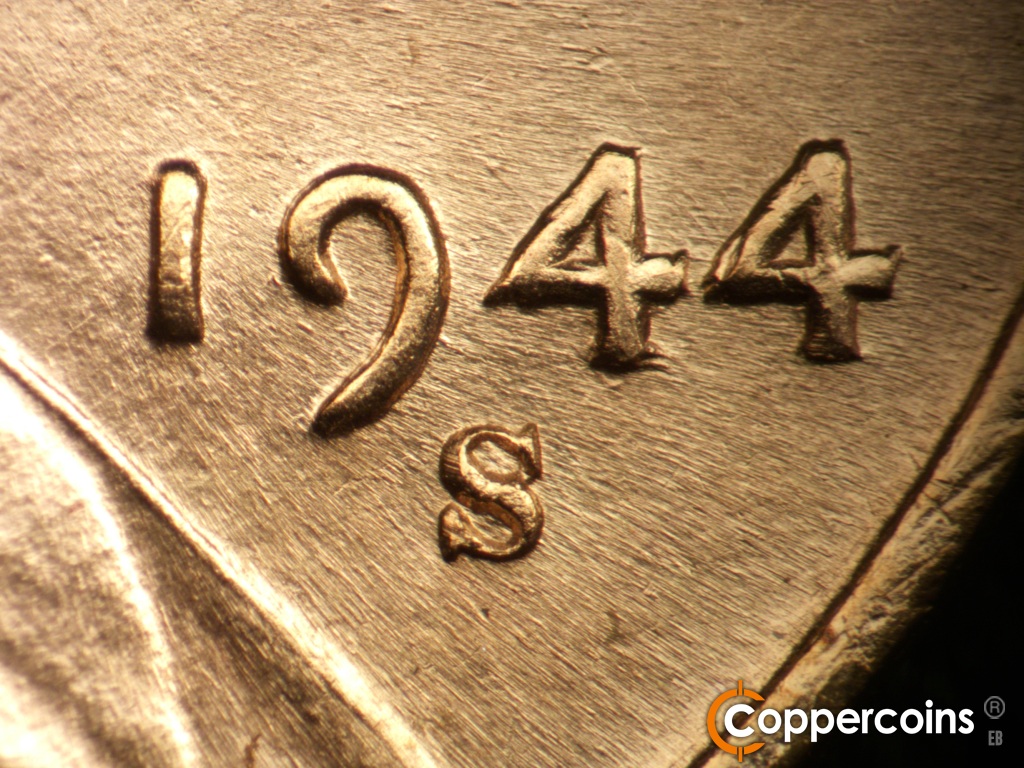 Die-stage B marker on 1944S•1DR•007 showing Date for reference.