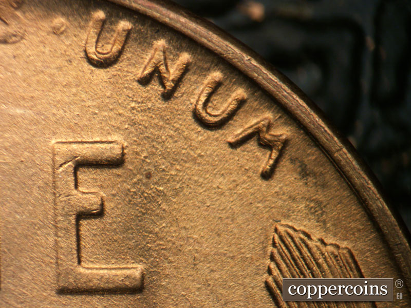 Die-stage B marker on 1944S•1DR•011 (1944 Doubled Die Reverse).