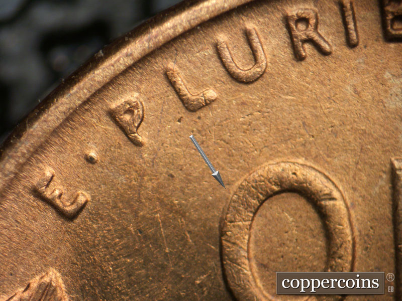 1944 Lincoln cent obverse, CopperCoins die 1944S•1DR•012.