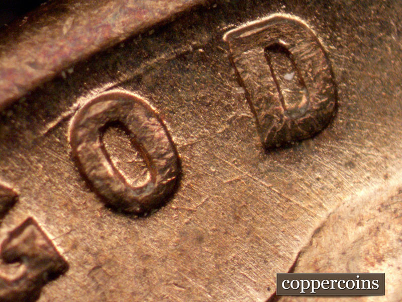 Die-stage A marker on 1944S•1MM•003 (1944 Repunched Mint Mark).