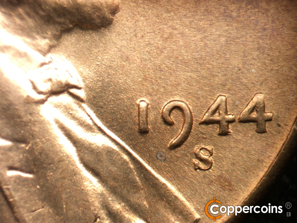 Die-stage C marker on 1944S•1MM•004 showing Date for reference.