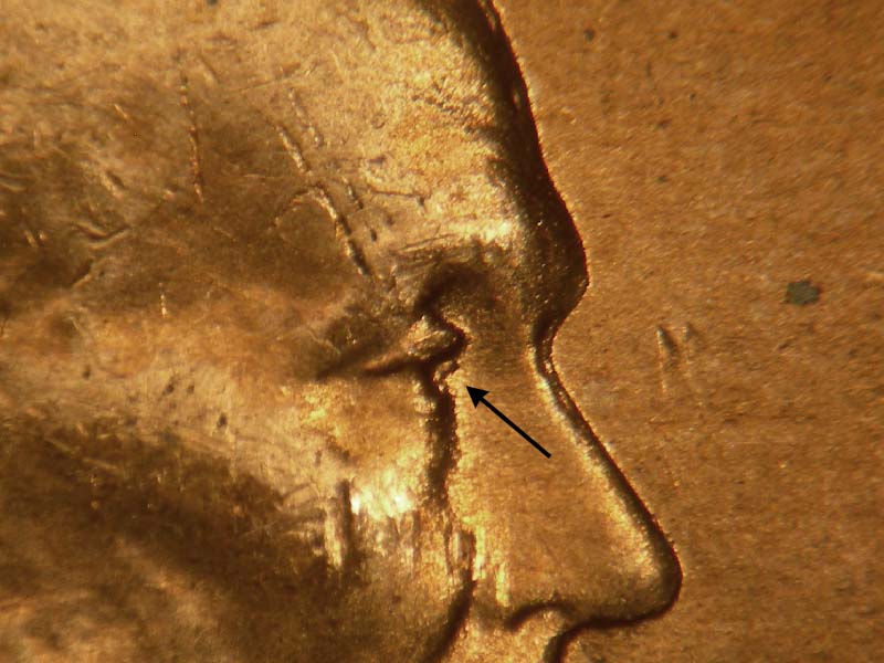 1945 Lincoln cent obverse, CopperCoins die 1945D•1DO•011.