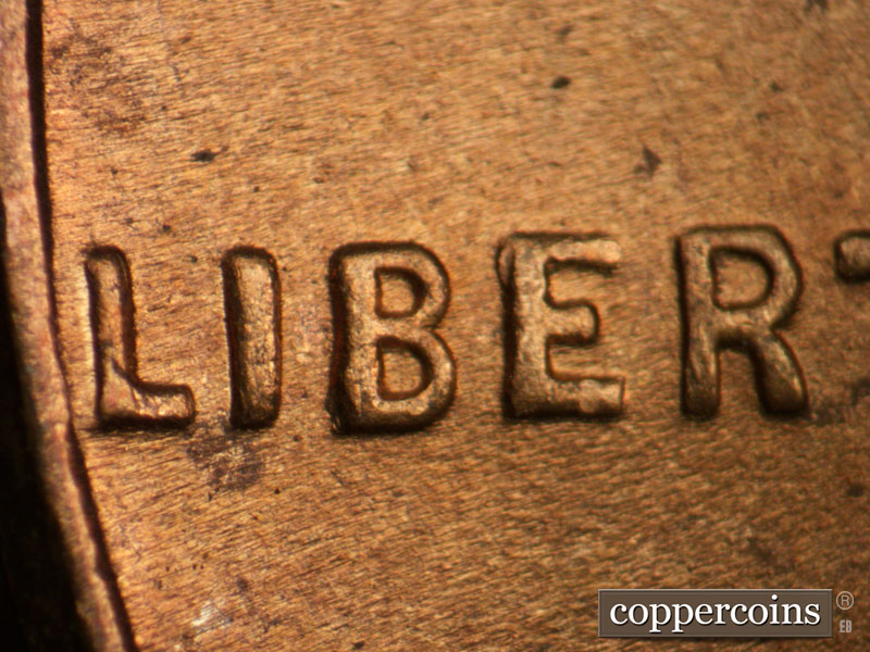 Die-stage B marker on 1945D•1DO•018 (1945 Doubled Die Obverse).
