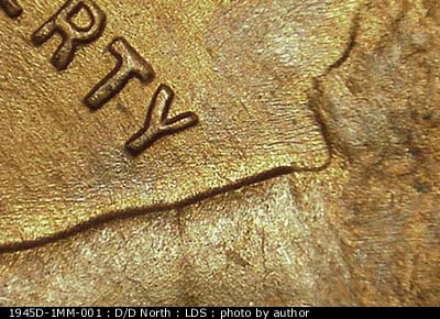 Die-stage C marker on 1945D•1MM•001 (1945 Repunched Mint Mark).