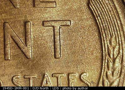 Die-stage C marker on 1945D•1MM•001 (1945 Repunched Mint Mark).