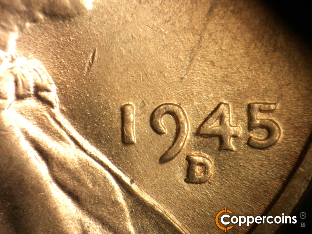 Die-stage A marker on 1945D•1MM•005 showing Date for reference.