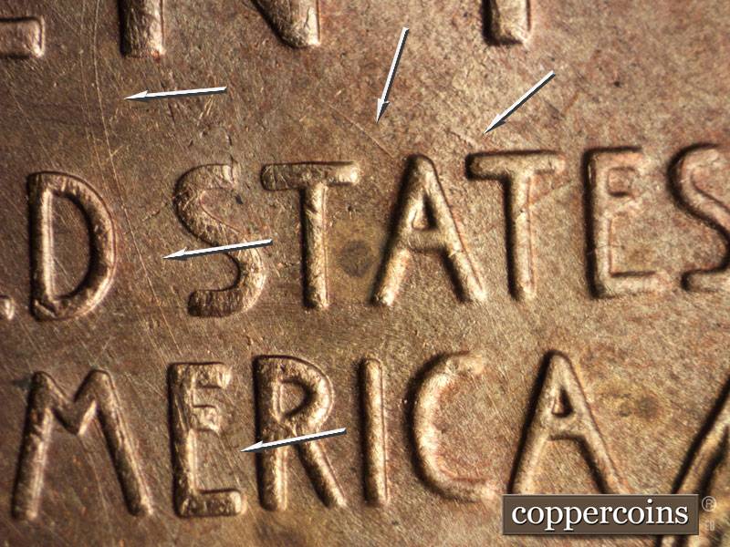 Die-stage B marker on 1945D•1MM•018 (1945 Repunched Mint Mark).