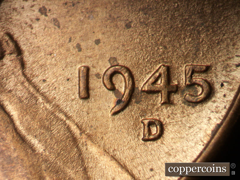 Die-stage C marker on 1945D•1MM•021 (1945 Repunched Mint Mark).