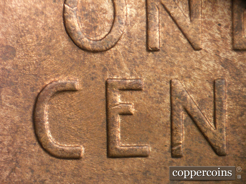 Die-stage C marker on 1945D•1MM•021 (1945 Repunched Mint Mark).