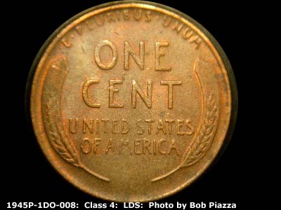 Die-stage C marker on 1945P•1DO•008 (1945 Doubled Die Obverse).