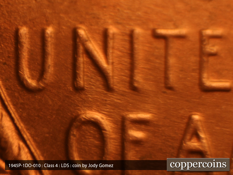Die-stage C marker on 1945P•1DO•010 (1945 Doubled Die Obverse).