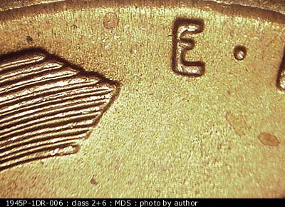 1945 Lincoln cent obverse, CopperCoins die 1945P•1DR•006.