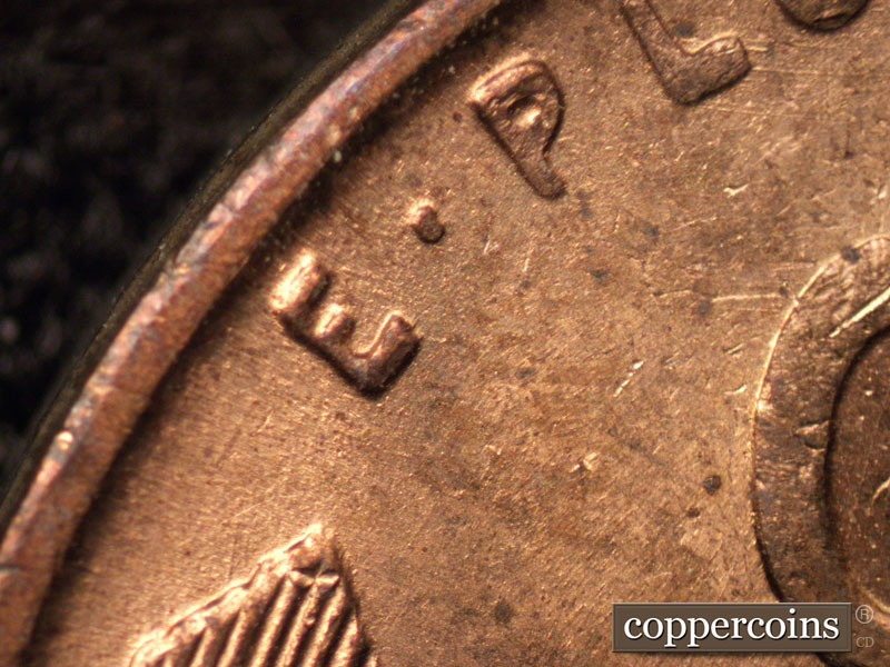 1945 Lincoln cent obverse, CopperCoins die 1945P•1DR•008.
