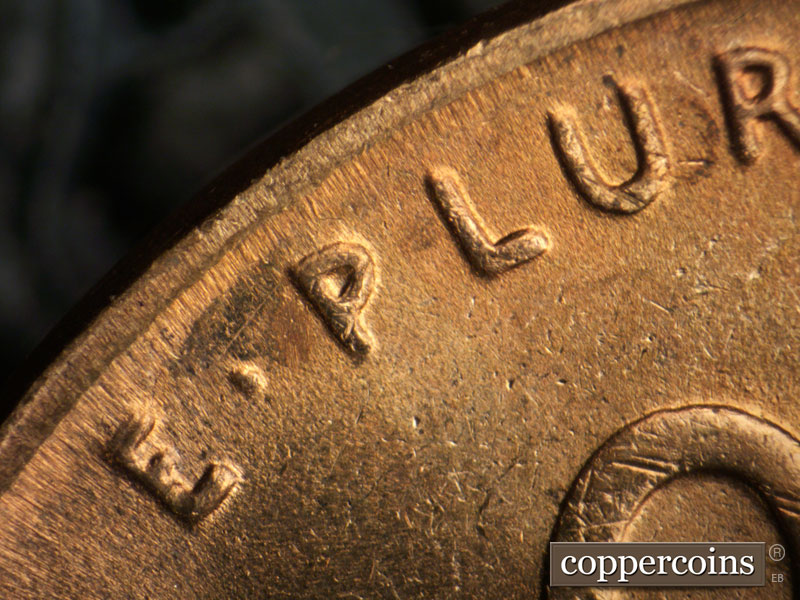 1945 Lincoln cent obverse, CopperCoins die 1945P•1DR•014.