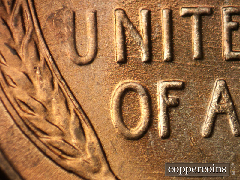 Die-stage B marker on 1945P•1DR•015 (1945 Doubled Die Reverse).