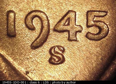 Die-stage C marker on 1945S•1DO•001 (1945 Doubled Die Obverse).
