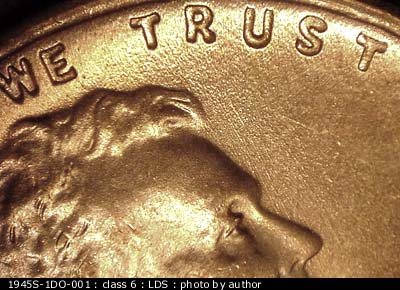 Die-stage C marker on 1945S•1DO•001 (1945 Doubled Die Obverse).