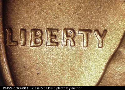 Die-stage C marker on 1945S•1DO•001 (1945 Doubled Die Obverse).