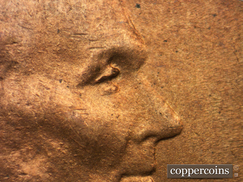 Die-stage C marker on 1945S•1DO•008 (1945 Doubled Die Obverse).