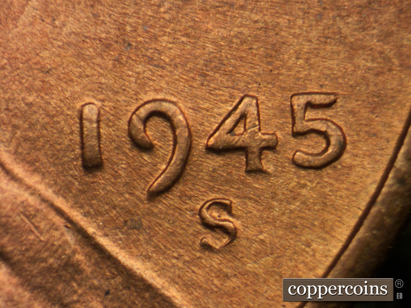 Die-stage C marker on 1945S•1DO•008 (1945 Doubled Die Obverse).