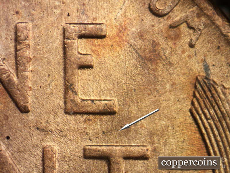 Die-stage C marker on 1945S•1MM•011 (1945 Repunched Mint Mark).