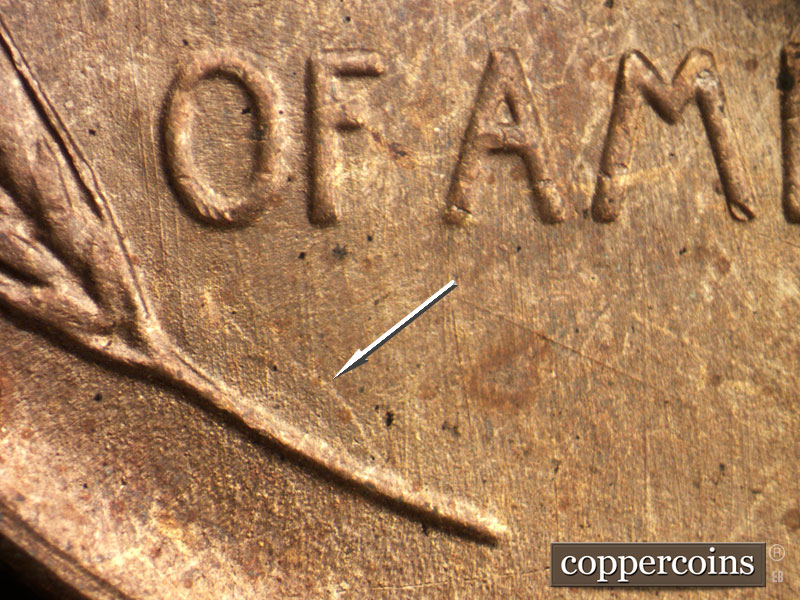 Die-stage C marker on 1945S•1MM•011 (1945 Repunched Mint Mark).