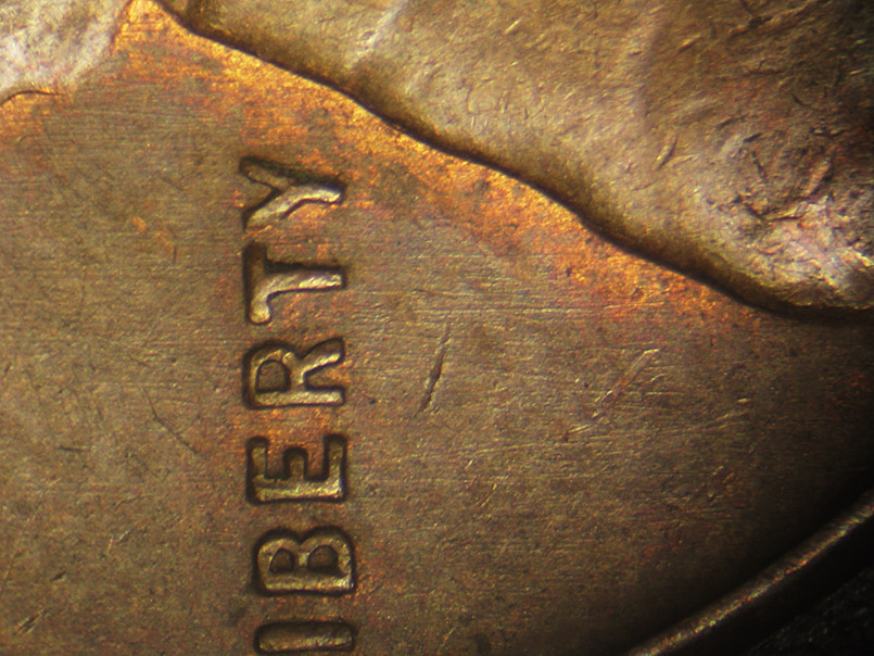 Die-stage B marker on 1945S•1MM•014 (1945 Repunched Mint Mark).