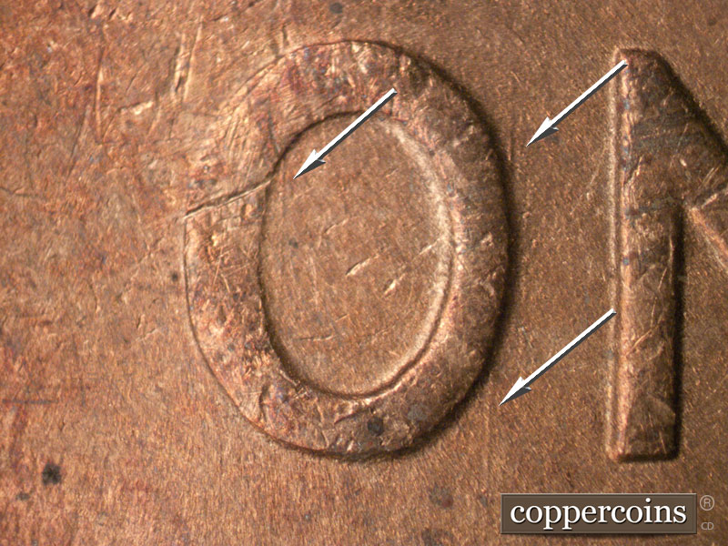 Die-stage C marker on 1945S•1MM•014 (1945 Repunched Mint Mark).