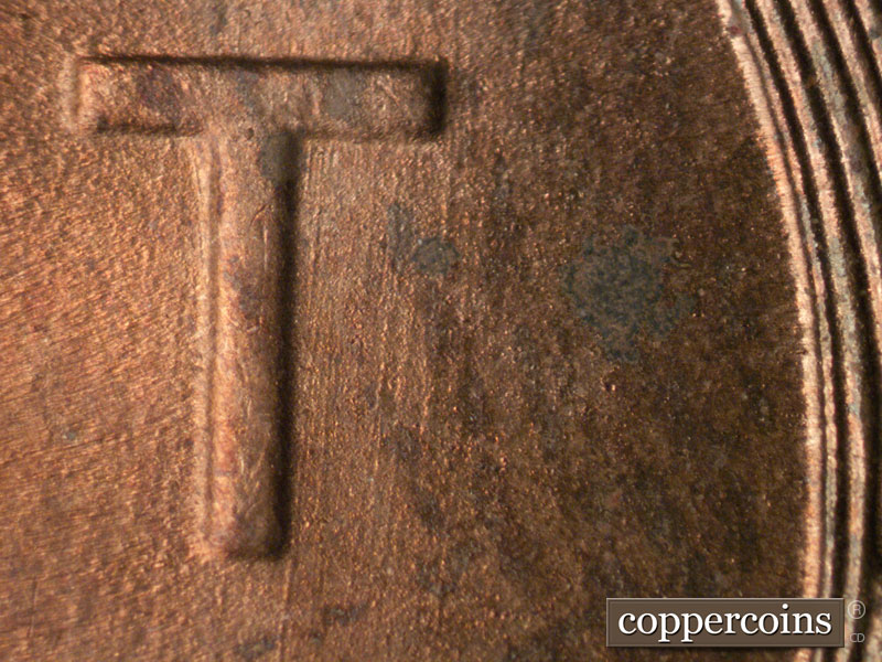 Die-stage C marker on 1945S•1MM•014 (1945 Repunched Mint Mark).