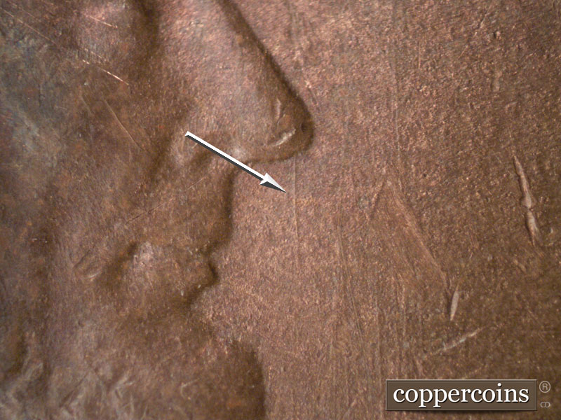 Die-stage B marker on 1945S•1MM•019 (1945 Repunched Mint Mark).