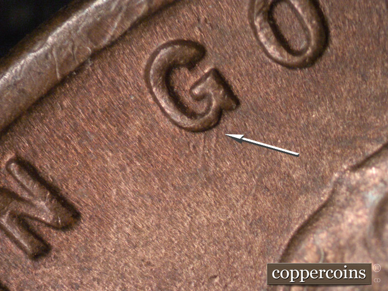 Die-stage B marker on 1945S•1MM•019 (1945 Repunched Mint Mark).