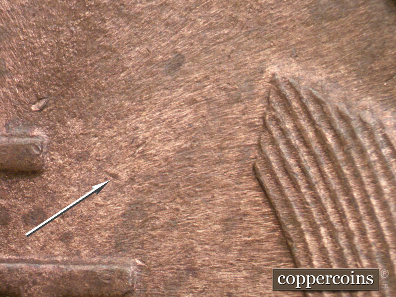 Die-stage B marker on 1945S•1MM•019 (1945 Repunched Mint Mark).