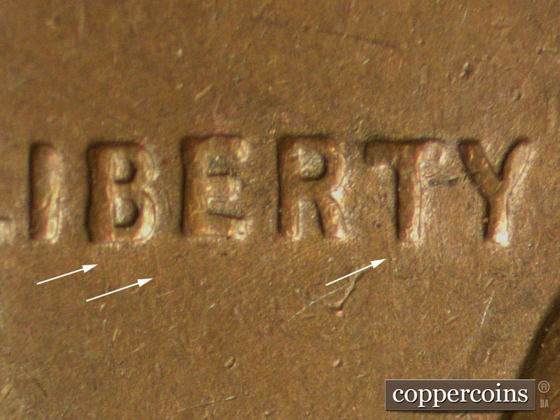 Die-stage B marker on 1945S•1MM•022 (1945 Repunched Mint Mark).