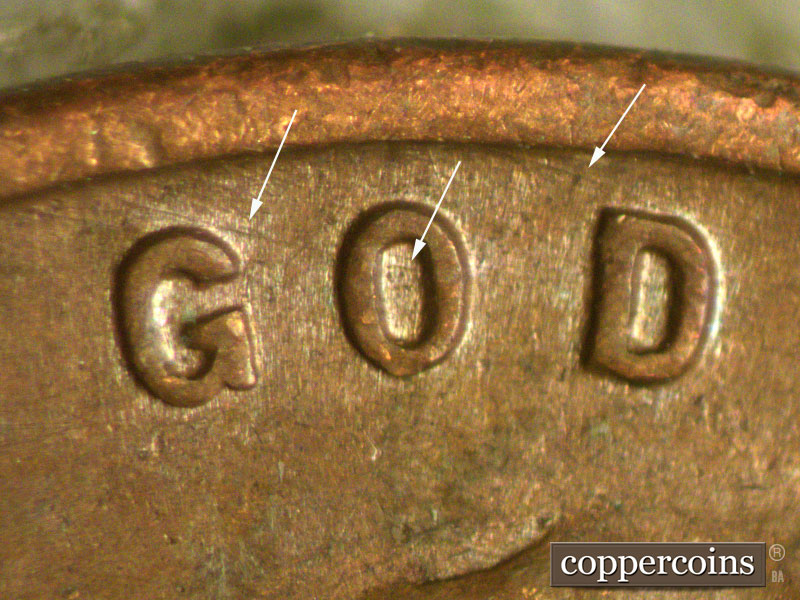 Die-stage B marker on 1945S•1MM•022 (1945 Repunched Mint Mark).