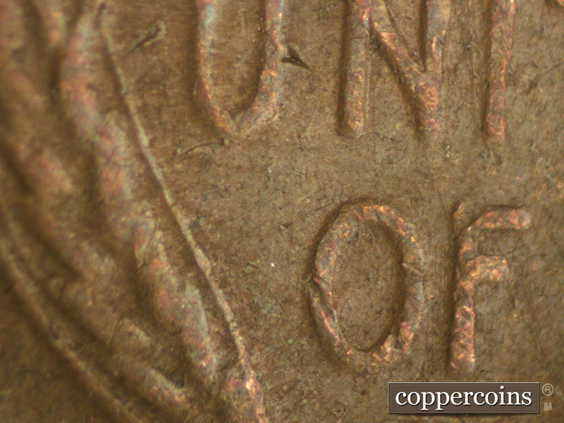 Die-stage B marker on 1945S•1MM•022 (1945 Repunched Mint Mark).