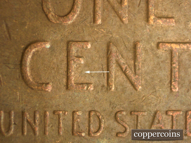 Die-stage B marker on 1945S•1MM•022 (1945 Repunched Mint Mark).