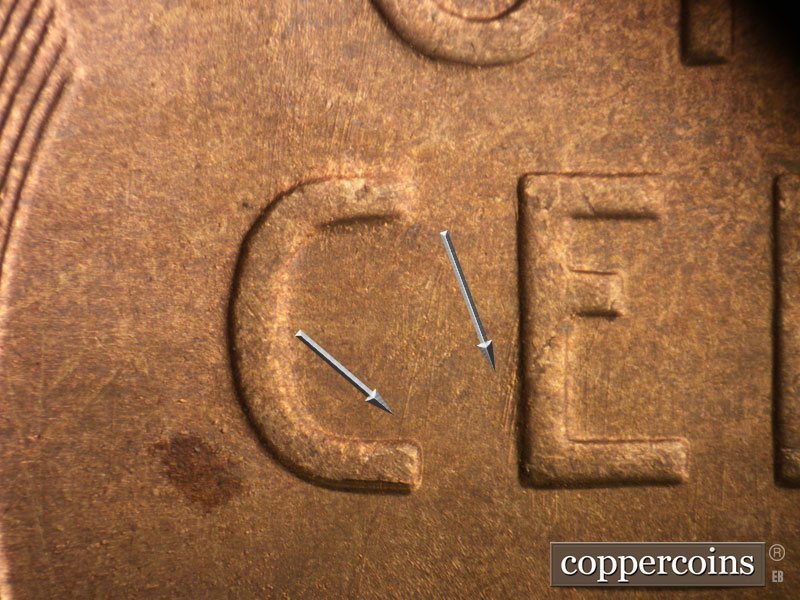Die-stage B marker on 1945S•1MM•029 (1945 Repunched Mint Mark).