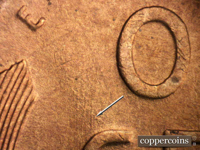 Die-stage B marker on 1945S•1MM•030 (1945 Repunched Mint Mark).
