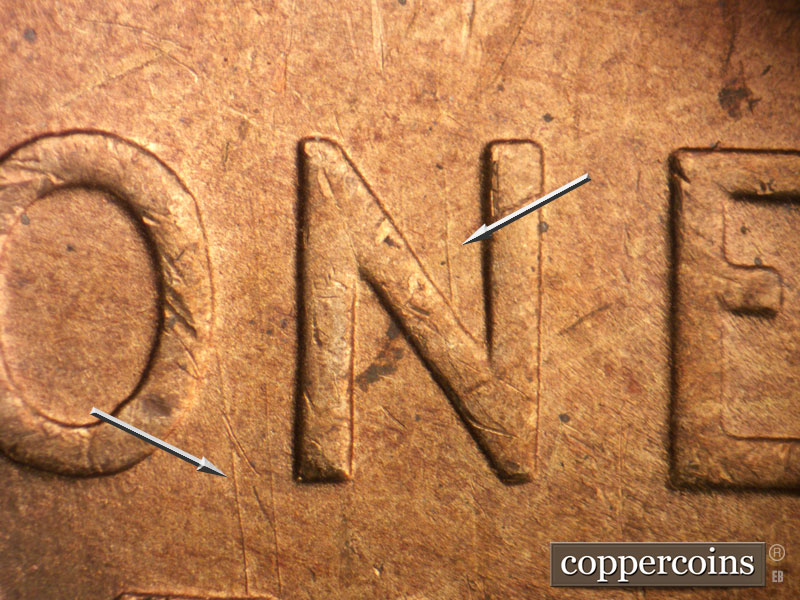 Die-stage B marker on 1945S•1MM•030 (1945 Repunched Mint Mark).