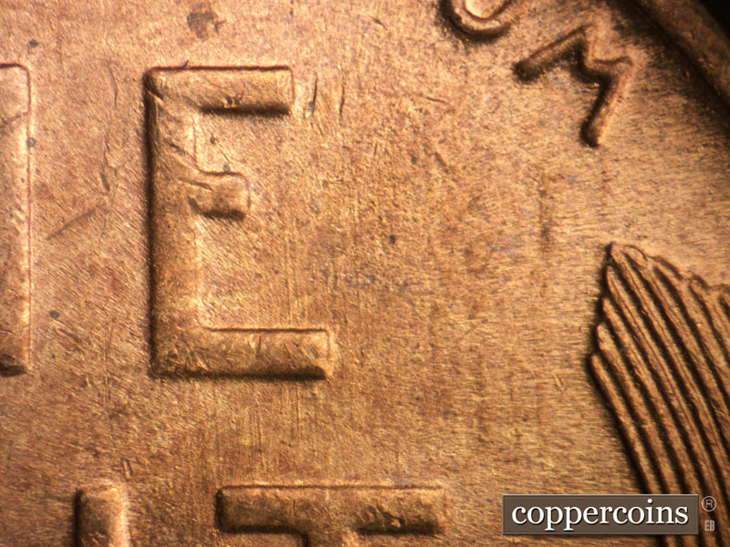 Die-stage B marker on 1945S•1MM•030 (1945 Repunched Mint Mark).