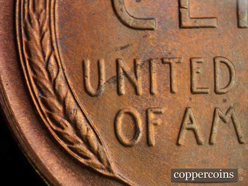 Die-stage B marker on 1946D•1DO•003 (1946 Doubled Die Obverse).