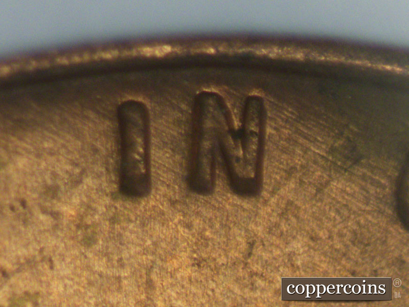 Die-stage A marker on 1946D•1DO•004 (1946 Doubled Die Obverse).