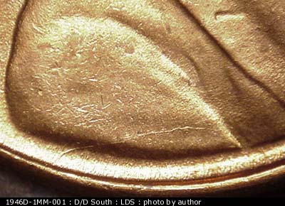 Die-stage C marker on 1946D•1MM•001 (1946 Repunched Mint Mark).